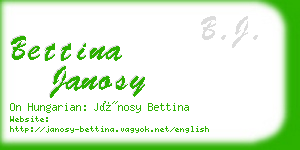 bettina janosy business card